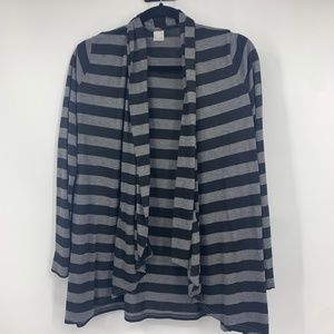 Casual Insync womens medium sweater cardigan lightweight stripes jersey knit